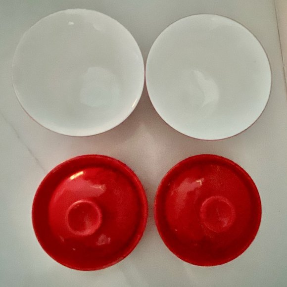 Chinese Gaiwan Red Gold Cup Saucer Bowl Lid Kung Fu Tea Set for 2 EUC - Picture 14 of 16